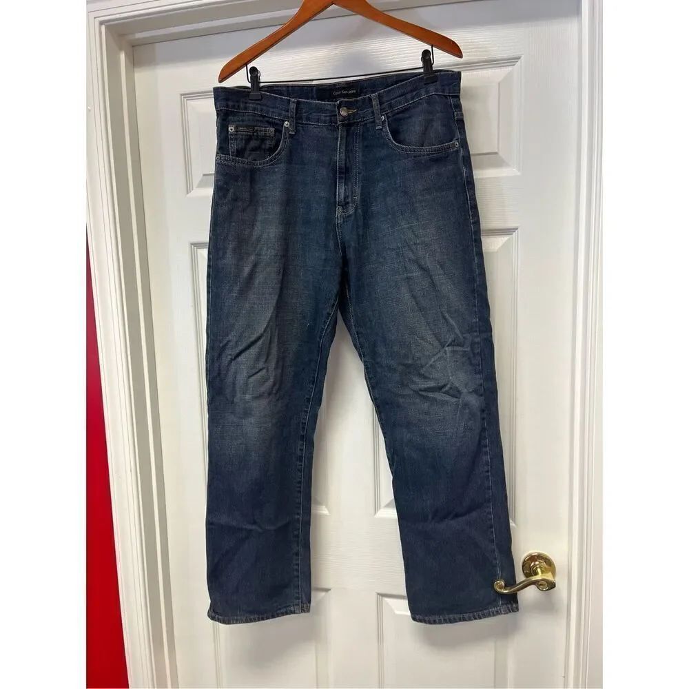 Calvin Klein Mens Relaxed Straight Fit Jeans sz 34